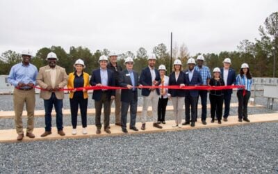 Ribbon cutting for the Mossy Branch battery storage project in Talbot County, Georgia. Image: Georgia Power