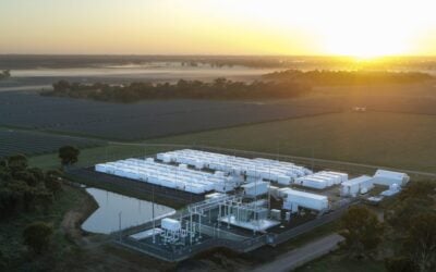 Darlington Point and Riverina, a BESS project in New South Wales, Australia, equipped with Tesla Megapacks. Image: Edify Energy.